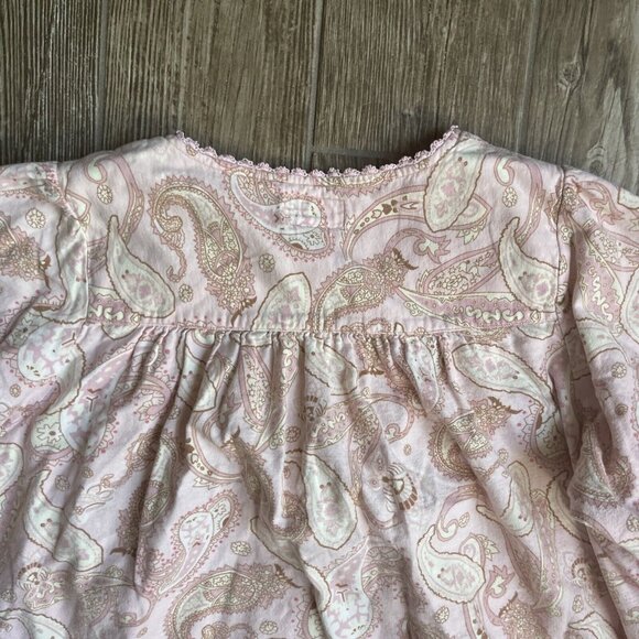 Vintage Kathryn Nightgown M‎ Pink Paisley Cotton Flannel Granny Cottage Core - Picture 7 of 7